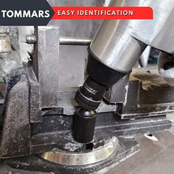 TOMMARS 3/8" Drive Universal Swivel Impact Socket Set Deep, 6 Point Wobble Flexible Socket Set Metric 10-19 mm CR-MO Steel