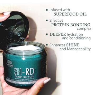 SH-RD Hair Mask for Dry Damaged Hair, Deep Conditioning Hair Moisturizer for Curly and Color Treated...