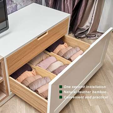 FJO Adjustable Bamboo Drawer Dividers for Organized Spaces