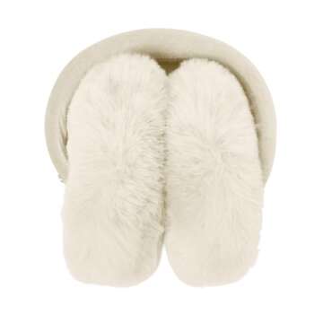 Violet and Brooks Velvet Foldable and Furry Ear Muffs For Women, Ear Warmers For Women, Ear Muffs Fo...