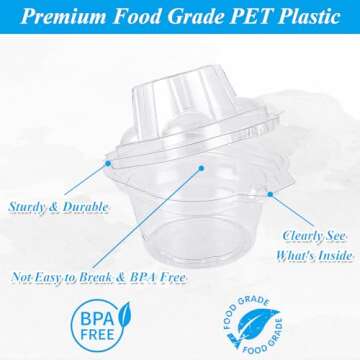 LDHHYH 150 Pack Individual Cupcake Containers, Single Stackable Cupcake Holder with Connected Airtight Dome Lid, Clear Plastic Cupcake Boxes Cupcake Carrier for Parties Birthday Weddings