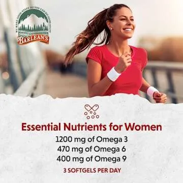 Barlean's Essential Woman Capsules, Hormonal Balance Supplement for Women, Flaxseed, Evening Primrose Oil and Soy Isoflavones, Omega 3 6 9 and GLA, 120 Count