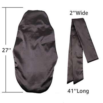 Sent Hair Extra Large Satin Hair Bonnet for Women - Double-Layer Night Cap for Braids & Curly Hair