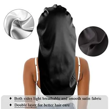 Extra Large Satin Hair Bonnet - Ideal for Braids and Curls