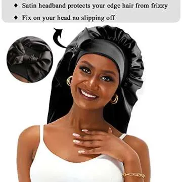 Extra Large Satin Hair Bonnet - Ideal for Braids and Curls
