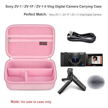 Elonbo Carrying Case for Sony ZV-1 / ZV-1F / ZV-1 II Vlog Digital Camera, Bluetooth Grip Vlogger Acc...