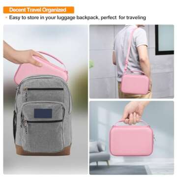 Elonbo Carrying Case for Sony ZV-1 / ZV-1F / ZV-1 II Vlog Digital Camera, Bluetooth Grip Vlogger Accessory Kit for Vlogging YouTube Live Video Streaming 4K Camera Travel Storage Cover Bag, Pink