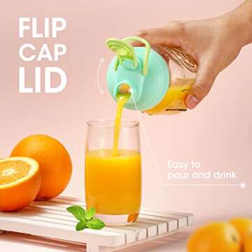 AIEVE Mason Jar Lids with Flip Top, 4 Pack, Reusable, Lid Leak-Proof Seal for Regular Mouth Mason Ja...