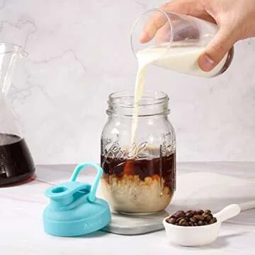 AIEVE Mason Jar Lids with Flip Top for Convenient Pouring