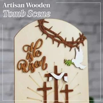 He Is Risen Gifts For Adults, Easter Decor Resurrection Scene Empty Tomb, Christian Table Decoration...