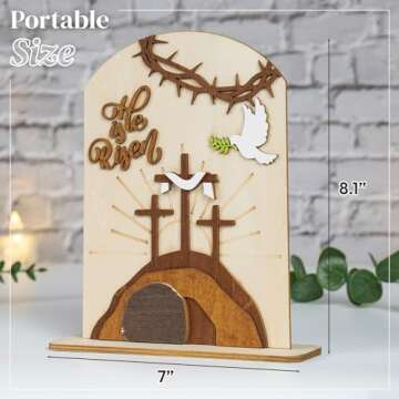 He Is Risen Wooden Decor for Easter Celebrations