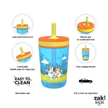 Zak Designs Bluey Tumblers - Fun, Safe, and Leak-Proof!