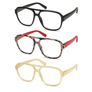 AMOMOMA Aviator Spring Hinge Reading Glasses 3 Pack