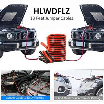HLWDFLZ Car Roadside Emergency Kit,with13FT Jumper Cables,Winter Traveler Safety Emergency Kit with ...