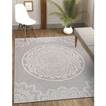CAMILSON Outdoor Rug - Modern Area Rugs for Indoor and Outdoor Patios, Kitchen and Hallway mats - Wa...