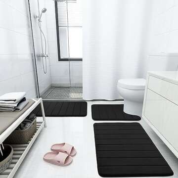 Buganda Memory Foam Bath Mat, 30" x 20", Ultra Soft and Non-Slip Bathroom Rugs, Water Absorbent and ...