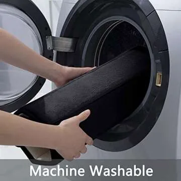 Buganda Memory Foam Bath Mat, 30" x 20", Ultra Soft and Non-Slip Bathroom Rugs, Water Absorbent and Machine Washable Bath Rug for Bathroom, Shower, and Tub, Black