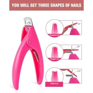 MORGLES Acrylic Nail Clipper with Magnets Sizer, Professional Nail Cutters for Tips with Length Measurement for Salon & Home Manicure Lovers, Pink