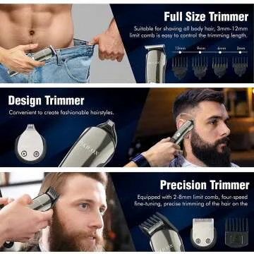 VIKICON Beard Trimmer - All-in-One Grooming Kit
