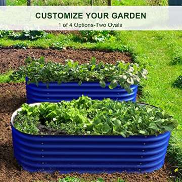 Olle 4-Style Modular Galvanized Raised Garden Beds Outdoor Easy Quick Setup, 17" Tall, 4-in-1 Metal ...