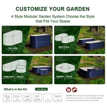 Stylish Olle Modular Raised Garden Beds – 4-in-1 Metal Planters