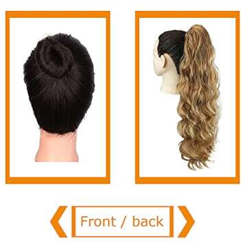 KETHBE 24 Inch Body Wave Drawstring Ponytail Extension