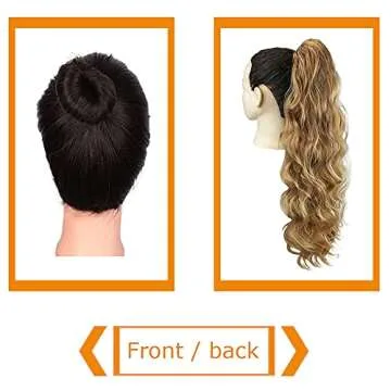 KETHBE 24 Inch Body Wave Drawstring Ponytail Extension