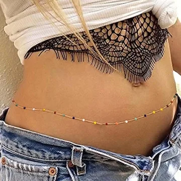 Cosydays Sexy Adjustable Waist Chain with Colorful Beads