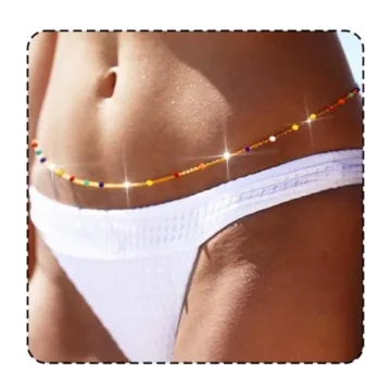 Cosydays Sexy Adjustable Waist Chain with Colorful Beads