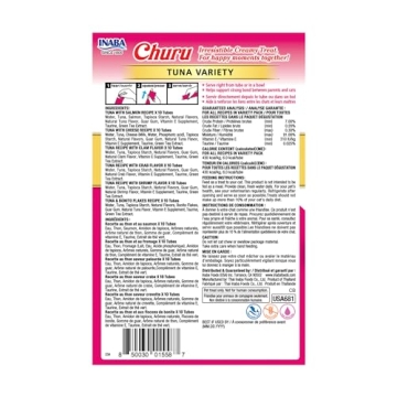 INABA Churu Cat Treats, Grain-Free Lickable Snack, Tuna Flavor