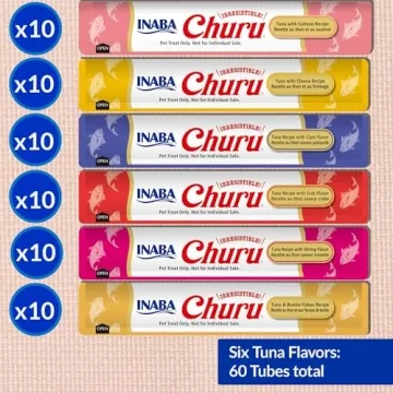 INABA Churu Cat Treats, Grain-Free Lickable Snack, Tuna Flavor