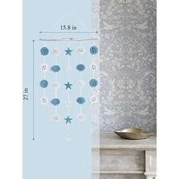 SOMTO Beach Seashell Wall Hanging Decor for Coastal Homes