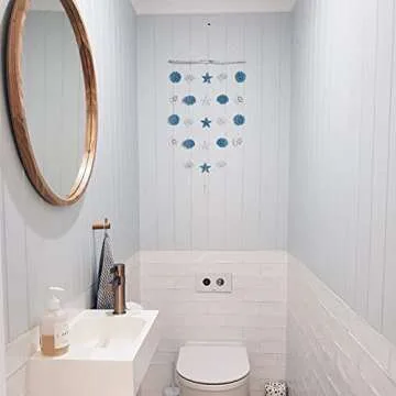 SOMTO Beach Seashell Wall Hanging Decor for Coastal Homes