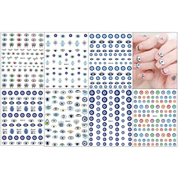 Evil Eye Nail Art Stickers 7 Sheets Self Adhesive