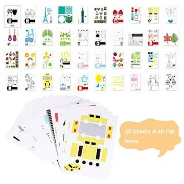 20 Sheets 3D Printer Drawing Molds Paper Stencils for 3D Printing Pen, 40 Patterns and a Clear Plate...