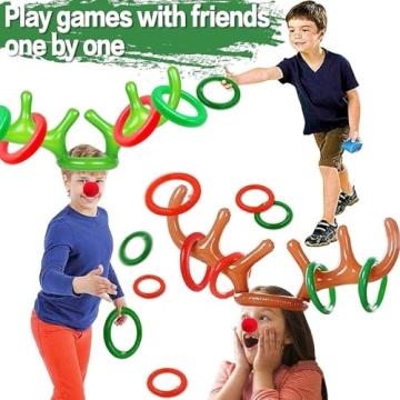 Inflatable Reindeer Antler Toss Game for Christmas Fun