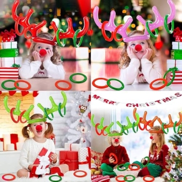 Inflatable Reindeer Antler Toss Game for Christmas Fun