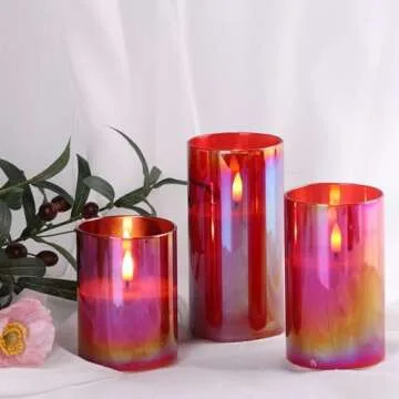 Eywamage Flameless Pillar Candles with Remote Control