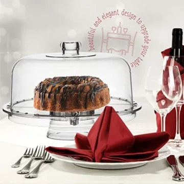 Homeries Acrylic Cake Stand with Lid - 6 in 1 Serving