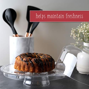 Homeries Acrylic Cake Stand with Lid - 6 in 1 Serving