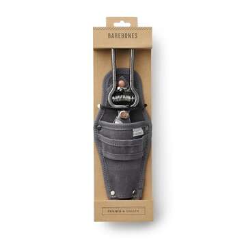 Barebones Pruner & Sheath - Vintage Inspired Japanese Design Pruners for Gardening - Multipurpose Pruning Shears with Canvas Sheath - Gardening Tools Made with Durable Steel