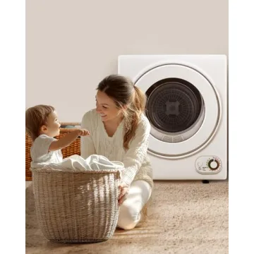 Feelfunn 1.5 Cu.Ft Portable Clothes Dryer - 850W Compact Dryer with Stainless Steel Tub, Front Load Tumble, 4 Automatic Drying Mode - Portable Dryer for Apartments, Laundry, Dorms