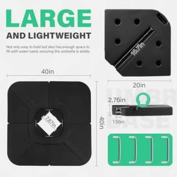 JEAREY Heavy-Duty Patio Umbrella Base Stand for Stability