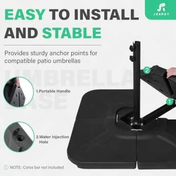JEAREY Heavy-Duty Patio Umbrella Base Stand for Stability