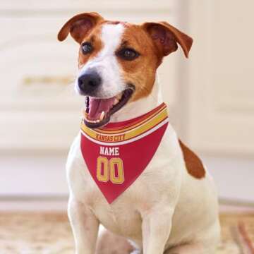 Kansas City Personalized Dog Bandana - Custom Football Style