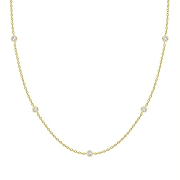 14K Gold Plated CZ Necklace Sustainable Luxury Women