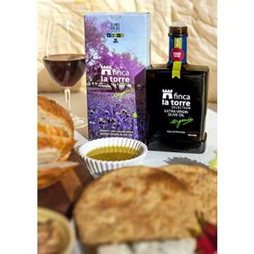 Finca La Torre Hojiblanca Organic Olive Oil - Extra Virgin Cold Pressed Spanish Olive Oil - Premium Oil from Malaga, Spain - Gourmet Food Gifts - 2021 Flos Olei Hall of Fame Winner (500 ml Bottle)