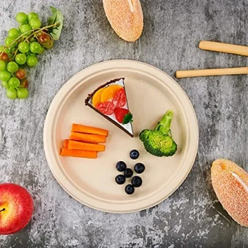 Vplus Compostable Paper Plates - Eco-Friendly and Sturdy
