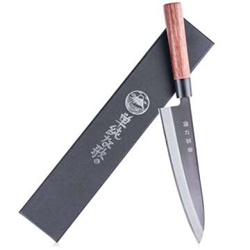 Traditional Japanese Professional Gyuto Kitchen Chefs Knife – Premium 8-inch High Carbon Stainless...