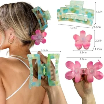 GQLV Cute Nonslip Hair Claw Clips for Women & Girls